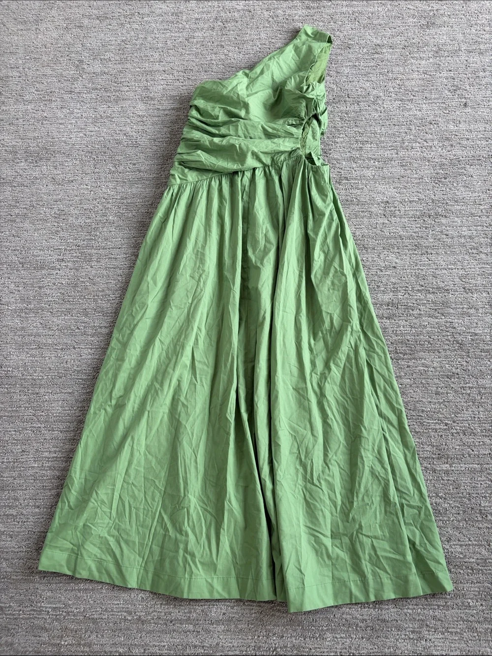 Abercrombie & Fitch One Shoulder Cutout Maxi Dress Green Cocktail Sz Medium NWOT